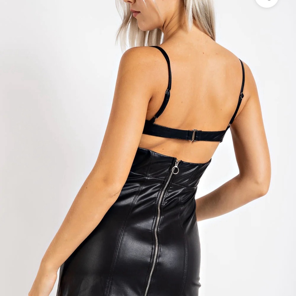 Faux leather dress NWT